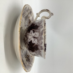 Tējas pāris, Villeroy Boch Bryonia, pazīšanas zīme 1860-90, Roku apgleznotas.Pievienots kolekcijai Bez čipsiem.