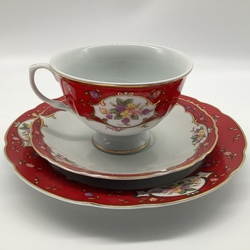 Tea trio cup saucer plate porcelain MF Design Michael Fischer German Germany