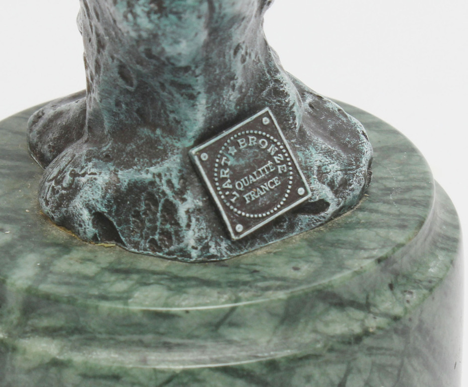 Bronze figure on marble base 