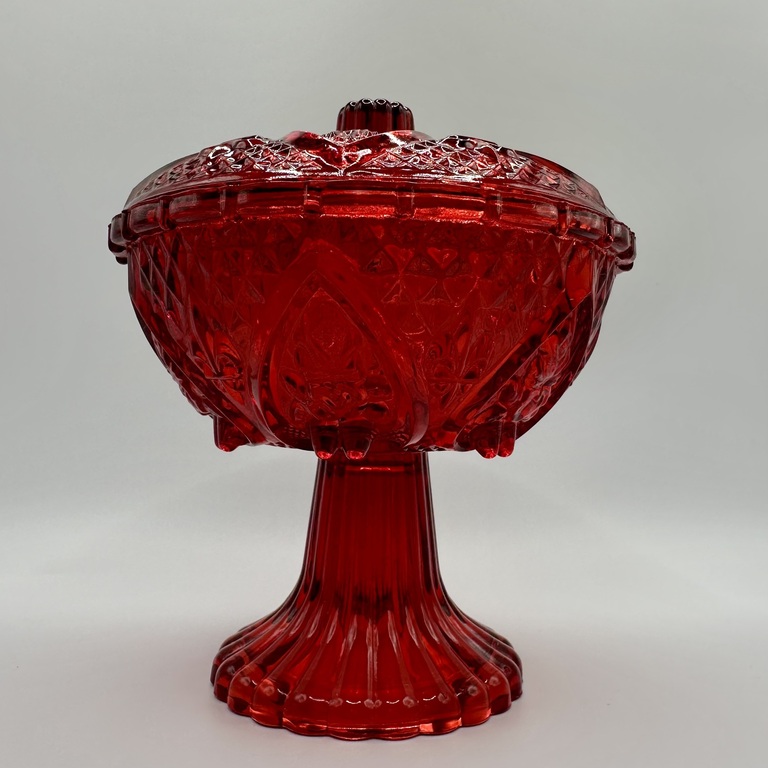Fenton’s Revival красное рубиновое стекло, конфетница из рубинового стекла, 1920 г. 