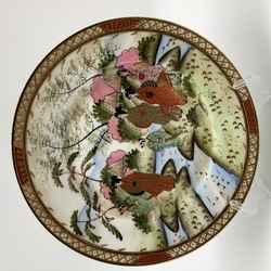 Тарелка, Япония, клеймо 1860-1880, ручная роспись, из коллекции.