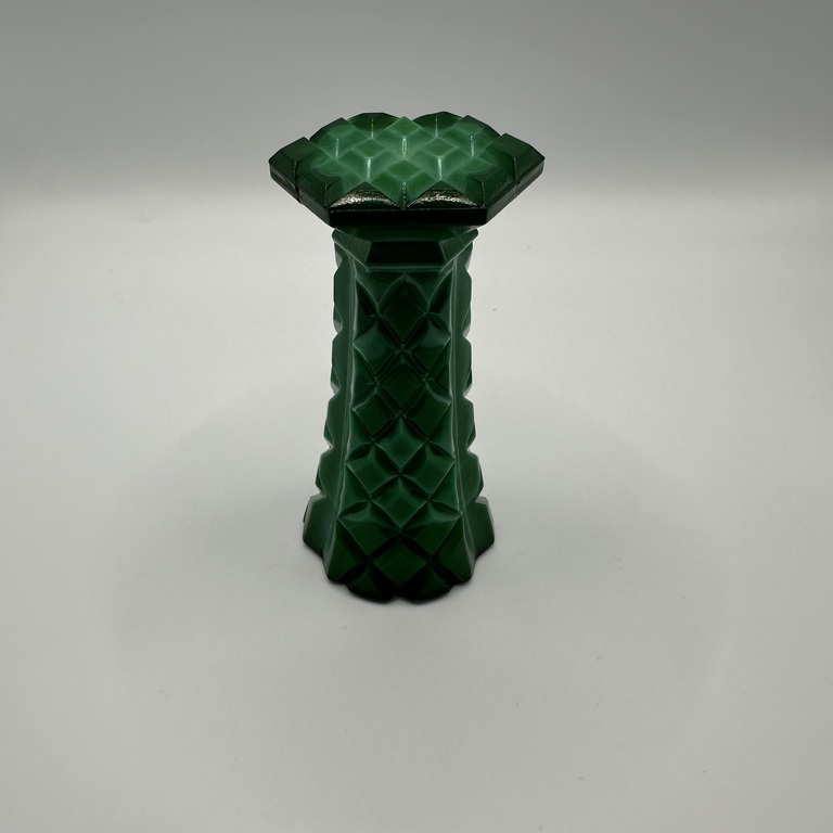 Vase made of malachite glass. 30. Years. Handmade in excellent condition 