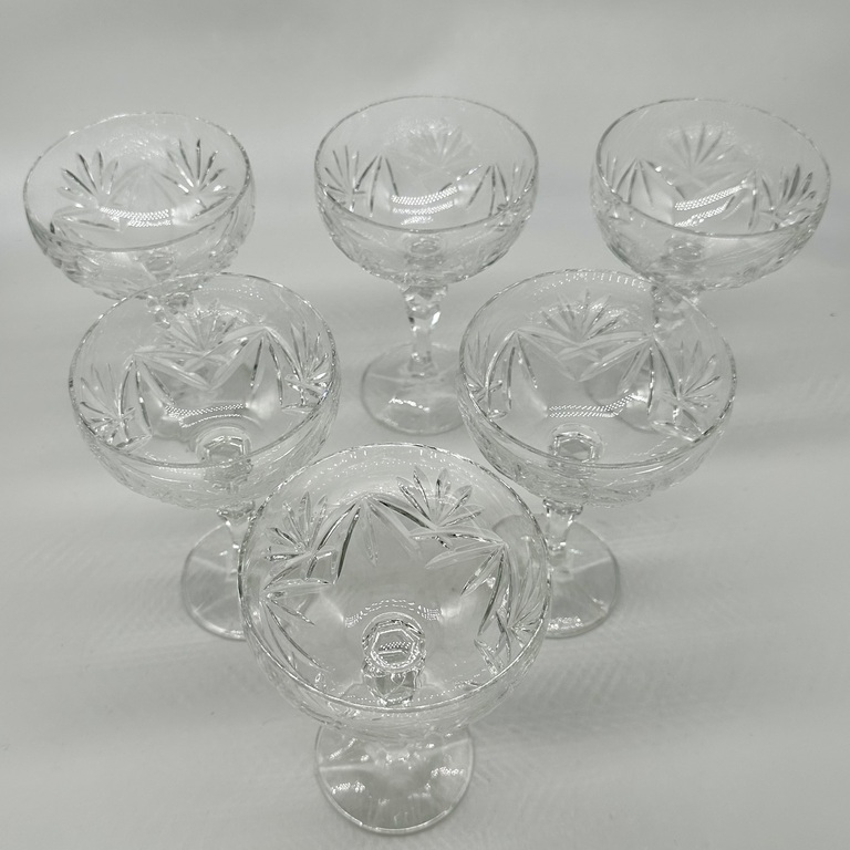 Crystal glasses (cremankas). Hand sanding. Crystal Bohemia 