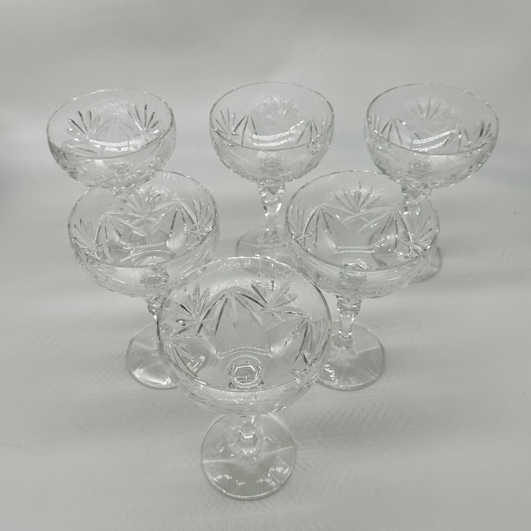 Crystal glasses (cremankas). Hand sanding. Crystal Bohemia 
