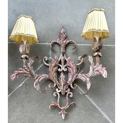 Two Venetian sconces with lampshades