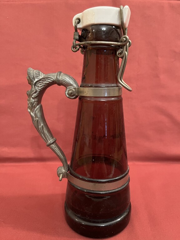 Beer pitcher with tin handle