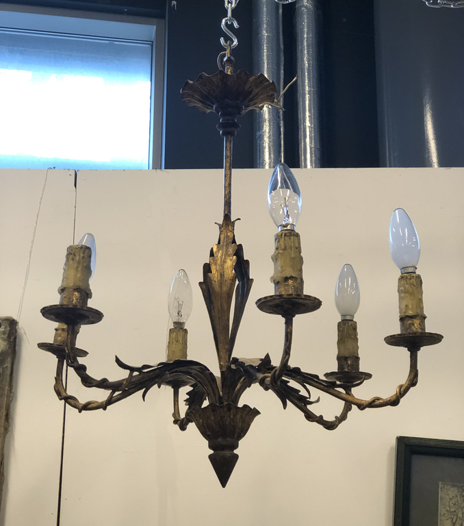 Bronze chandelier with 8 branches, restored