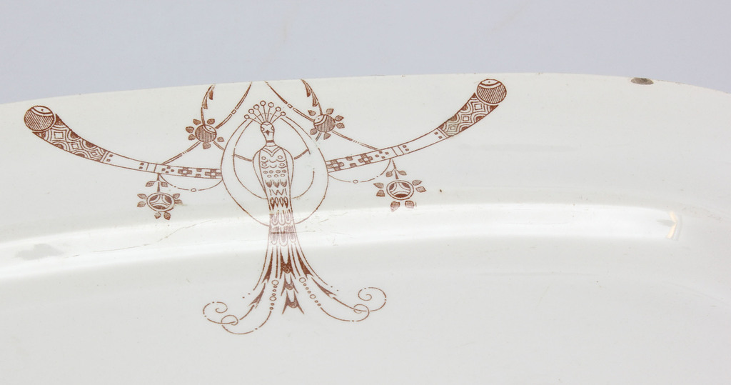Kuznetsov factory faience serving plate in Art Nouveau style