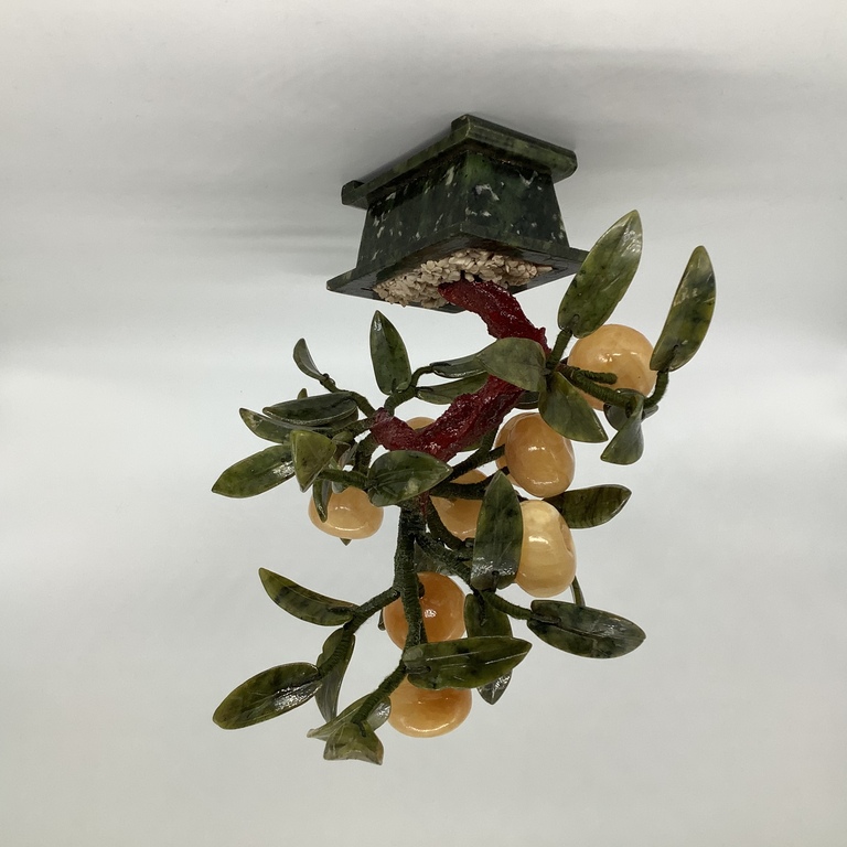 Tree of happiness made of semi-precious stones.Antique banzai.