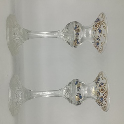 Two crystal candlesticks Rosenthal.Hand painted in gold.Middle of the last century