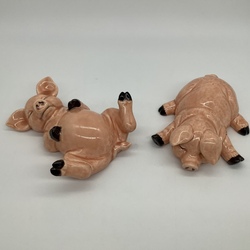 Two little pigs. Bavaria. Last century. Symbol of wealth and prosperity. Author's work