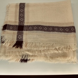 Large tablecloth made of homespun wool. Handmade. Beginning of the last century. Folk style 