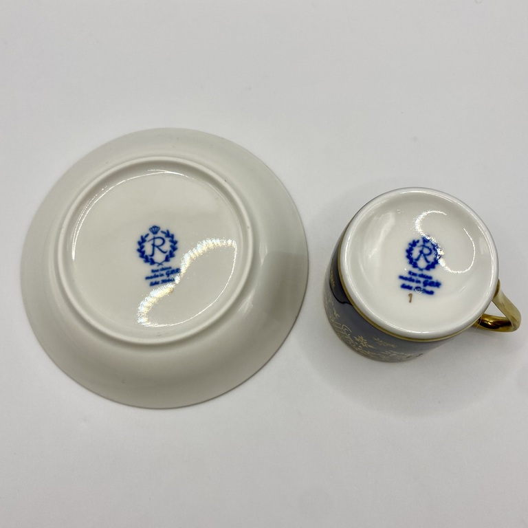 Coffee couple from the GDR. 1980. Cobalt with gold. 