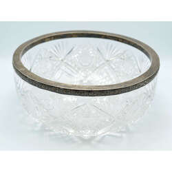 Crystal bowl with silver trim