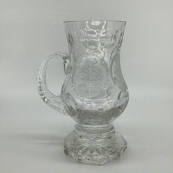 Large beer goblet made of crystal. Hand-carved, diamond-cut. Excellent condition. Last century.