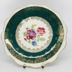 Bavaria.Large dish with floral pattern.Hand painted.Pre-war.