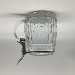 Large beer mug with zinc lid.Mid last century.Bavaria