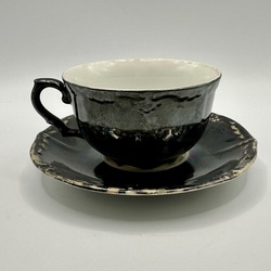 Vintage tea cups RW Bavaria Dekor Feinsilber Lusterware - silver plated 