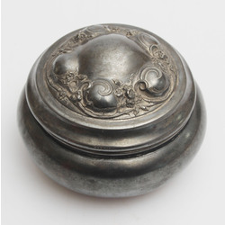 Round silver-plated metal box