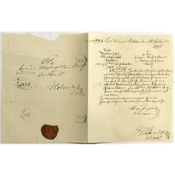 19th century a letter in German from Wenden (Cēsis) to Walmar (Valmiera) with a stamp