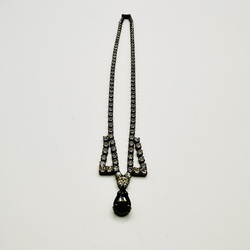 Old necklace. Bohemia. hand-polished rhinestones and diamond cut. Handmade. pre-war
