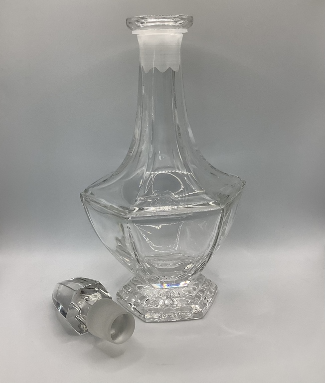 Massive, heavy, crystal wine decanter. Moser. Beginning of the last century. Ground stopper. Excellent condition 