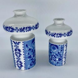 pair of porcelain vases - GDR. Painting in Gzhel style, second half of the 20th century