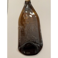 Decor - flattened glass bottle