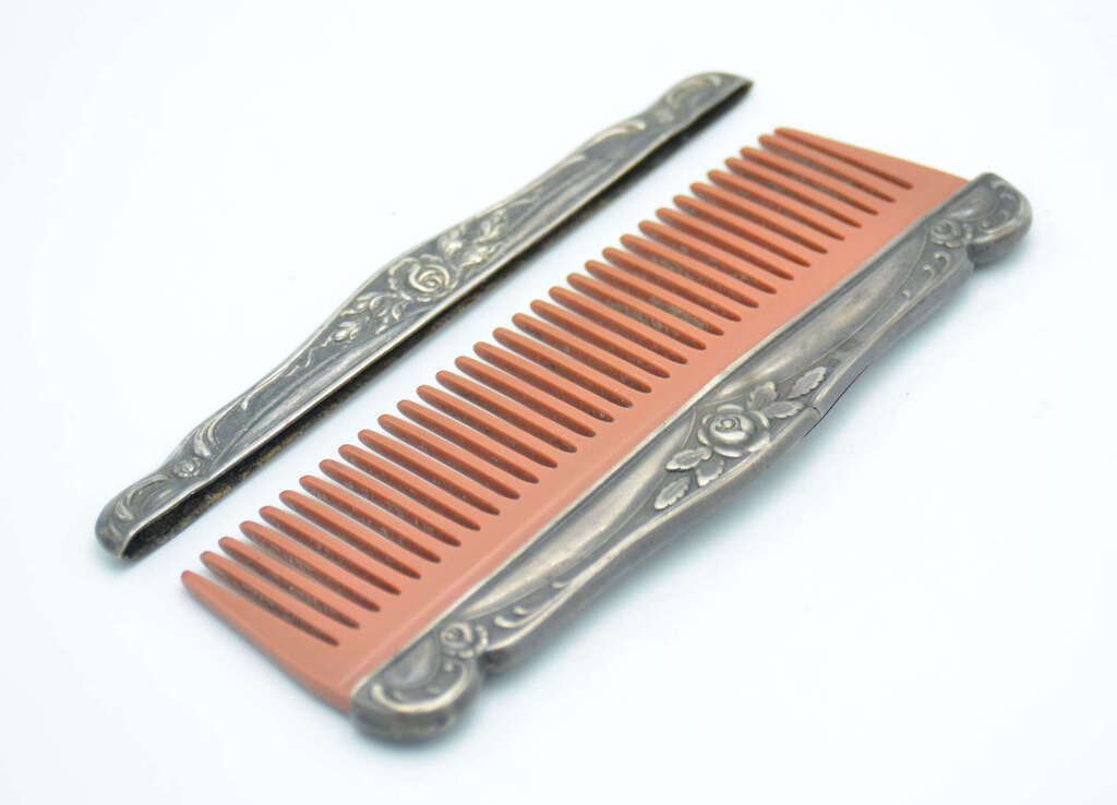 Jugendstil silver hair comb for women