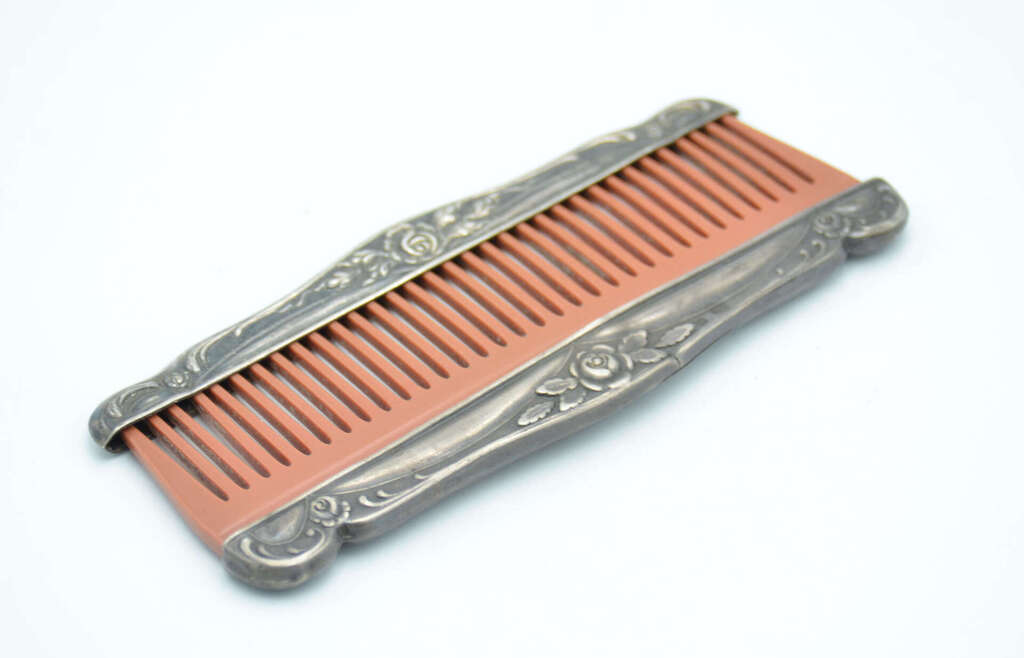 Jugendstil silver hair comb for women