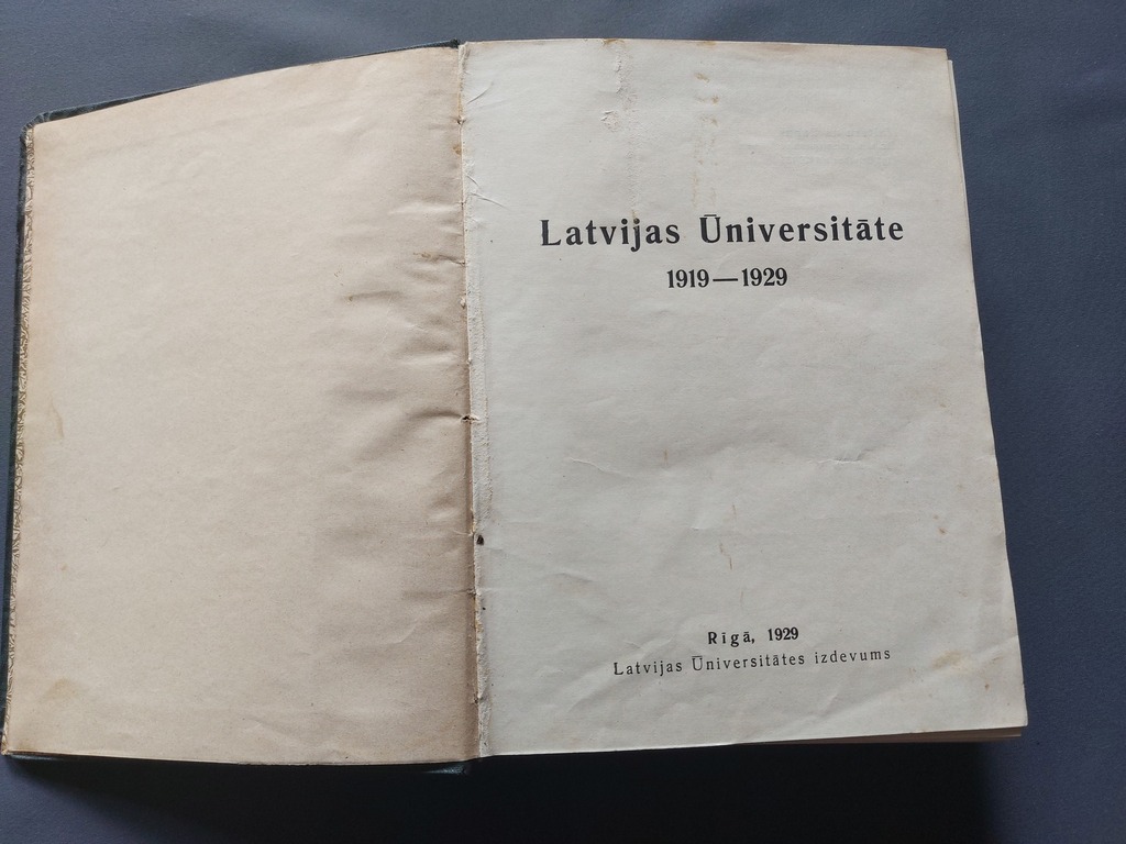 University of Latvia 1919-1929 in Riga, 1929 edition of the University of Latvia