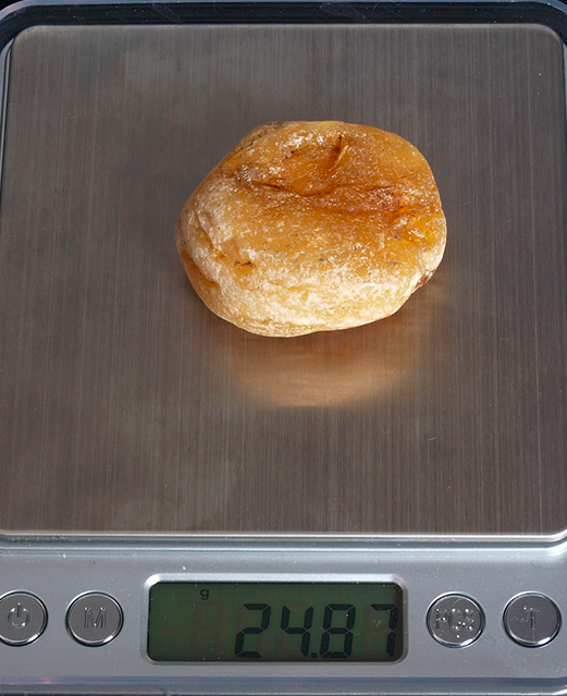 Raw Old Natural Baltic amber stone, weight 24.87 grams
