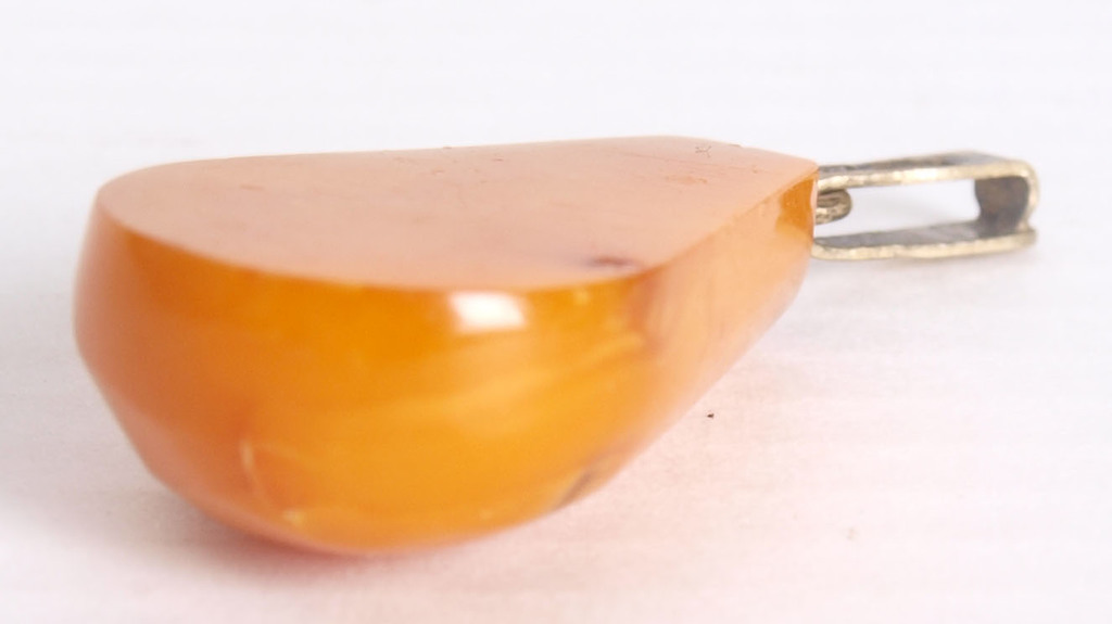 Old Natural Baltic amber pendant with silver, weight 2.66 g