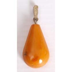 Old Natural Baltic amber pendant with silver, weight 2.66 g