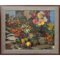 Still life with rowanberries