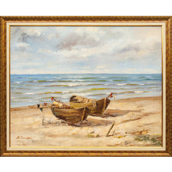 Sea with fishing boats