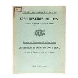 Grāmata „Kredītiestādes 1919-1927”