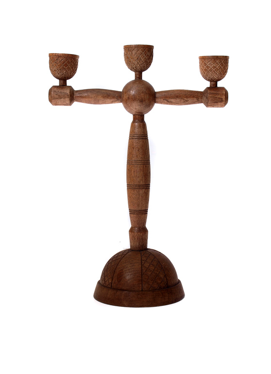 Wooden candlestick - a couple