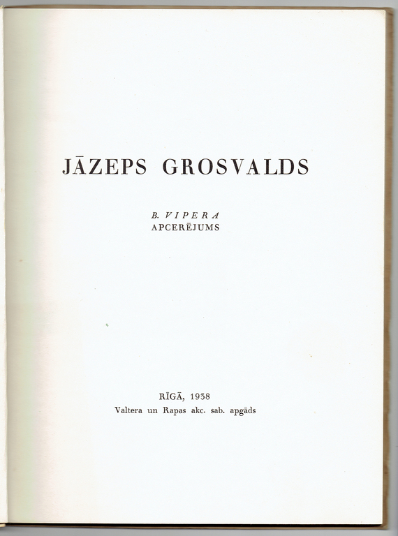 Grāmata „Latviešu māksla-Jāzeps Grosvalds”