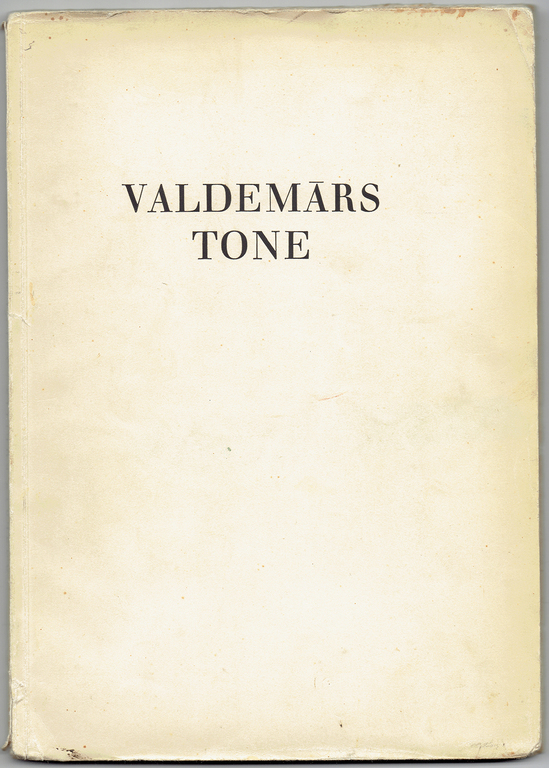The book „Voldemars Tone”