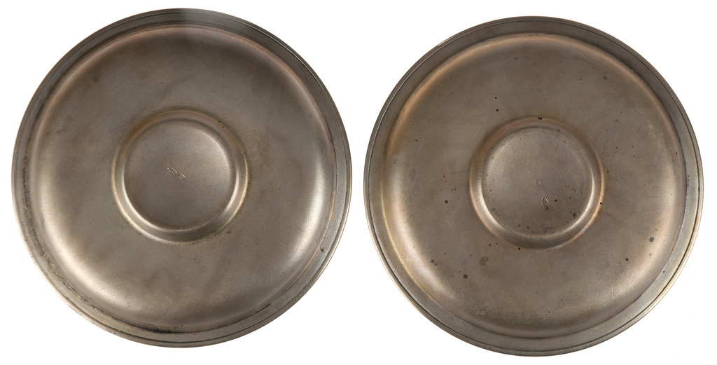 Pair of silver saucer's 