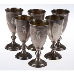 Set of silver cups(6 pieces)