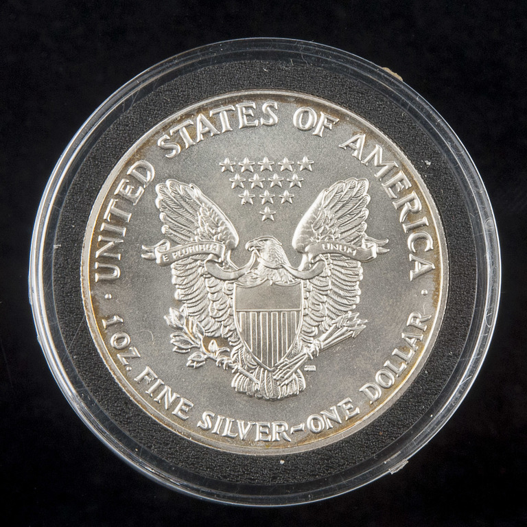 Silver American Eagle one dollar coin