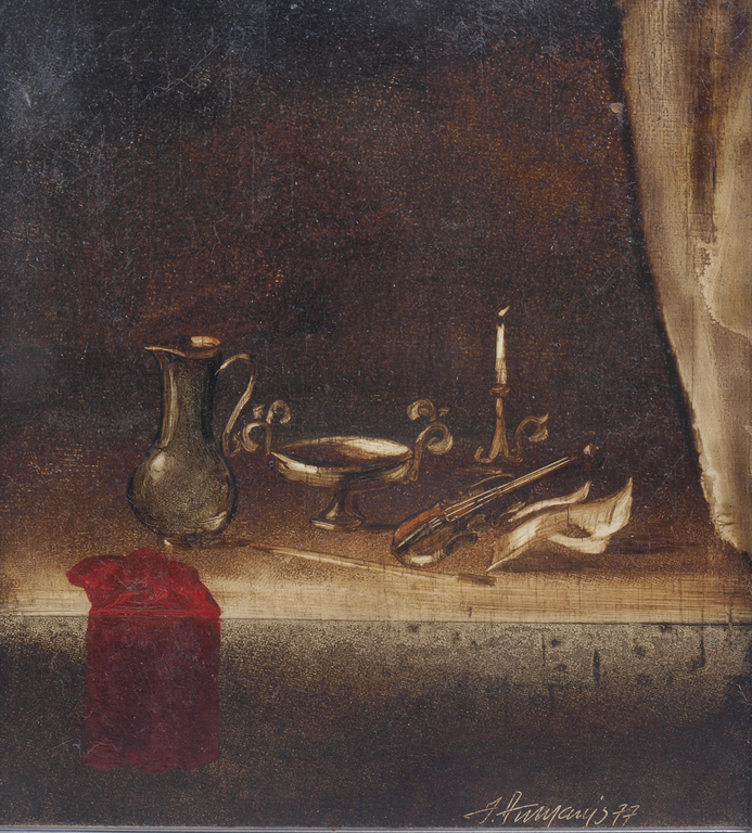 Still life with red cloth