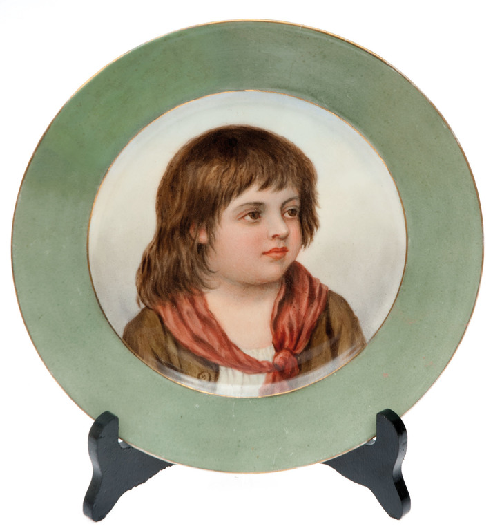 Porcelāna šķīvis, autors Vilhelms Timms (1820-1895)